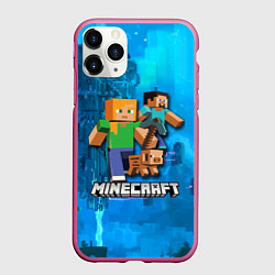 Чехол iPhone 11 Pro матовый Minecraft Майнкрафт, цвет: 3D-малиновый