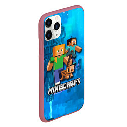 Чехол iPhone 11 Pro матовый Minecraft Майнкрафт, цвет: 3D-малиновый — фото 2