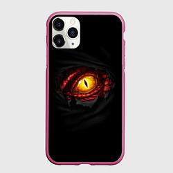 Чехол iPhone 11 Pro матовый Дракон, цвет: 3D-малиновый
