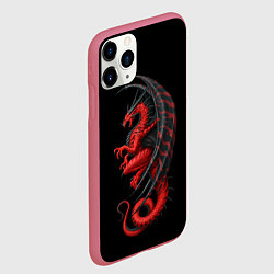 Чехол iPhone 11 Pro матовый Red Dragon, цвет: 3D-малиновый — фото 2
