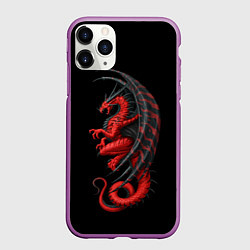 Чехол iPhone 11 Pro матовый Red Dragon, цвет: 3D-фиолетовый