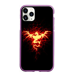 Чехол iPhone 11 Pro матовый Огненный Дракон