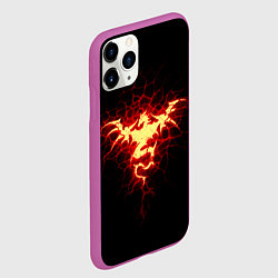 Чехол iPhone 11 Pro матовый Огненный Дракон, цвет: 3D-фиолетовый — фото 2