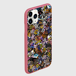 Чехол iPhone 11 Pro матовый FNaF стикербомбинг, цвет: 3D-малиновый — фото 2