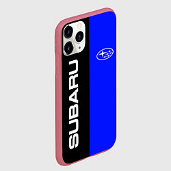 Чехол iPhone 11 Pro матовый SUBARU, цвет: 3D-малиновый — фото 2
