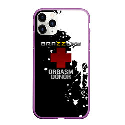 Чехол iPhone 11 Pro матовый Brazzers orgasm donor, цвет: 3D-фиолетовый