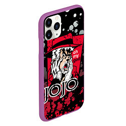 Чехол iPhone 11 Pro матовый Приключения ДжоДжо, цвет: 3D-фиолетовый — фото 2