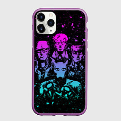 Чехол iPhone 11 Pro матовый Приключения ДжоДжо, цвет: 3D-фиолетовый
