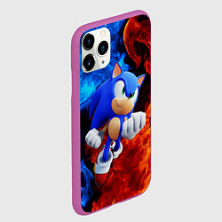 Чехол iPhone 11 Pro матовый SONIC, цвет: 3D-фиолетовый — фото 2
