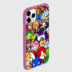 Чехол iPhone 11 Pro матовый Sonic Pixel Friends, цвет: 3D-фиолетовый — фото 2