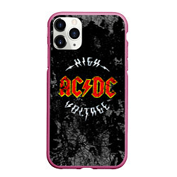 Чехол iPhone 11 Pro матовый ACDC, цвет: 3D-малиновый