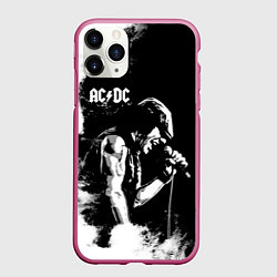 Чехол iPhone 11 Pro матовый ACDC, цвет: 3D-малиновый