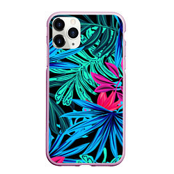 Чехол iPhone 11 Pro матовый Тропикана, цвет: 3D-розовый
