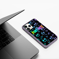 Чехол iPhone 11 Pro матовый Fortnite & Marshmello, цвет: 3D-серый — фото 2