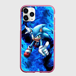 Чехол iPhone 11 Pro матовый Blue Sonic, цвет: 3D-малиновый