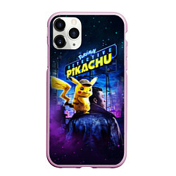 Чехол iPhone 11 Pro матовый Детектив Пикачу, цвет: 3D-розовый
