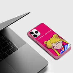 Чехол iPhone 11 Pro матовый EXISTING IS EXHAUSTING, цвет: 3D-малиновый — фото 2