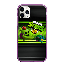 Чехол iPhone 11 Pro матовый Brawn stars Spike Спайк, цвет: 3D-фиолетовый