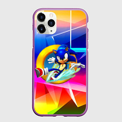 Чехол iPhone 11 Pro матовый Sonic, цвет: 3D-фиолетовый