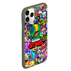 Чехол iPhone 11 Pro матовый BRAWL STARS LEON, цвет: 3D-темно-зеленый — фото 2