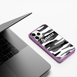 Чехол iPhone 11 Pro матовый Камуфляж Sabaton, цвет: 3D-фиолетовый — фото 2