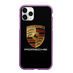 Чехол iPhone 11 Pro матовый PORSCHE, цвет: 3D-фиолетовый