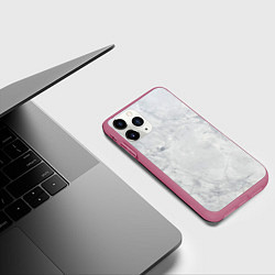 Чехол iPhone 11 Pro матовый Мрамор, цвет: 3D-малиновый — фото 2