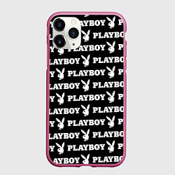 Чехол iPhone 11 Pro матовый PLAYBOY, цвет: 3D-малиновый