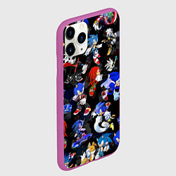 Чехол iPhone 11 Pro матовый Sonic паттерн, цвет: 3D-фиолетовый — фото 2