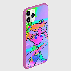 Чехол iPhone 11 Pro матовый ЦВЕТНАЯ МУН, цвет: 3D-фиолетовый — фото 2