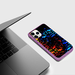 Чехол iPhone 11 Pro матовый MARSMELLO FIRE, цвет: 3D-фиолетовый — фото 2