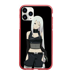 Чехол iPhone 11 Pro матовый Ninja Girl, цвет: 3D-красный