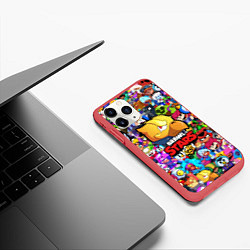 Чехол iPhone 11 Pro матовый BRAWL STARS:CROW, цвет: 3D-красный — фото 2