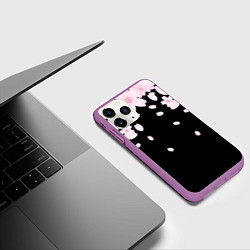 Чехол iPhone 11 Pro матовый САКУРА, цвет: 3D-фиолетовый — фото 2