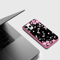 Чехол iPhone 11 Pro матовый САКУРА, цвет: 3D-малиновый — фото 2
