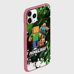Чехол iPhone 11 Pro матовый Minecraft Майнкрафт, цвет: 3D-малиновый — фото 2