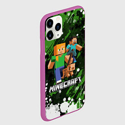 Чехол iPhone 11 Pro матовый Minecraft Майнкрафт, цвет: 3D-фиолетовый — фото 2