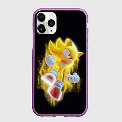 Чехол iPhone 11 Pro матовый Sonic, цвет: 3D-фиолетовый