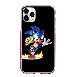 Чехол iPhone 11 Pro матовый Sonic, цвет: 3D-розовый