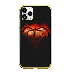 Чехол iPhone 11 Pro матовый Очень Странные Дела, цвет: 3D-желтый