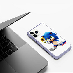 Чехол iPhone 11 Pro матовый SONIC, цвет: 3D-светло-сиреневый — фото 2