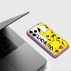 Чехол iPhone 11 Pro матовый ПИКАЧУ, цвет: 3D-фиолетовый — фото 2