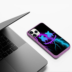 Чехол iPhone 11 Pro матовый Marshmello, цвет: 3D-фиолетовый — фото 2