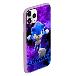 Чехол iPhone 11 Pro матовый SONIC, цвет: 3D-сиреневый — фото 2