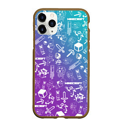 Чехол iPhone 11 Pro матовый Minecraft pattern