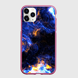 Чехол iPhone 11 Pro матовый Космос, цвет: 3D-малиновый