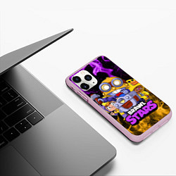 Чехол iPhone 11 Pro матовый BRAWL STARS CARL, цвет: 3D-розовый — фото 2