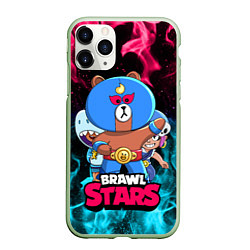 Чехол iPhone 11 Pro матовый BRAWL STARS EL BROWN, цвет: 3D-салатовый