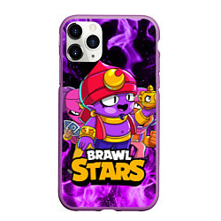 Чехол iPhone 11 Pro матовый BRAWL STARS GENE, цвет: 3D-фиолетовый