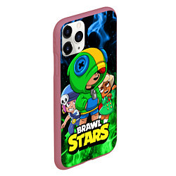 Чехол iPhone 11 Pro матовый BRAWL STARS LEON, цвет: 3D-малиновый — фото 2